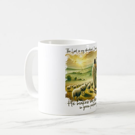 Christlicher Inspirationsfürst ist mein Hirte Kaffeetasse (Vorderseite Links)