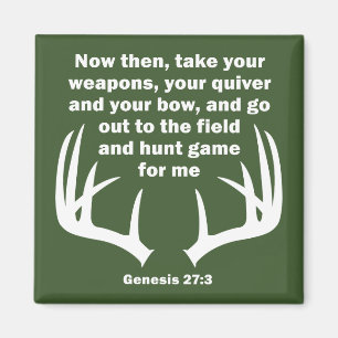 Christlicher Jäger jagt Genesis 27:3 Magnet