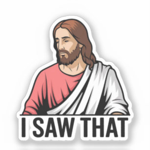 Christlicher Jesus beobachtet dich, Jesus, ich hab Aufkleber