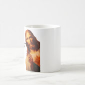 Christlicher Jesus beobachtet dich, Jesus, ich hab Kaffeetasse (Mittel)