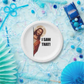 Christlicher Jesus beobachtet dich, Jesus, ich hab Pappteller (Party)