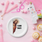 Christlicher Jesus beobachtet dich, Jesus, ich hab Pappteller (Party)