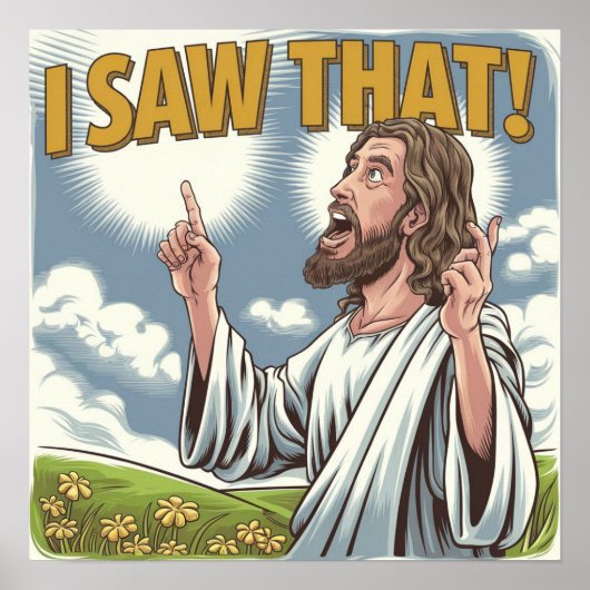 Christlicher Jesus beobachtet dich, Jesus, ich hab Poster (Vorne)