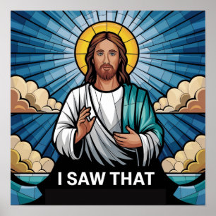 Christlicher Jesus beobachtet dich, Jesus, ich hab Poster