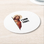 Christlicher Jesus beobachtet dich, Jesus, ich hab Runder Pappuntersetzer (Angewinkelt)