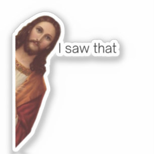 Christlicher Jesus beobachtet dich, Jesus ich habe Aufkleber