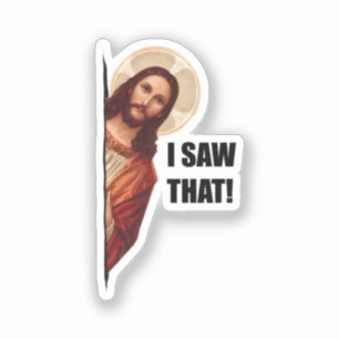 Christlicher Jesus beobachtet dich, Jesus ich habe Aufkleber