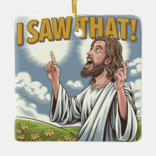 Christlicher Jesus beobachtet dich, Jesus ich habe Keramikornament