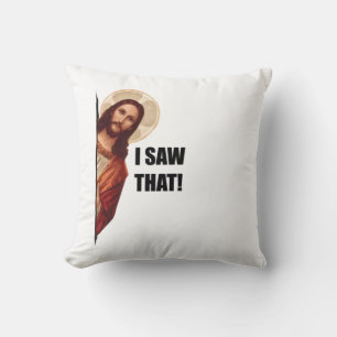 Christlicher Jesus beobachtet dich, Jesus ich sah  Kissen
