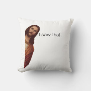 Christlicher Jesus beobachtet dich, Jesus ich sah  Kissen