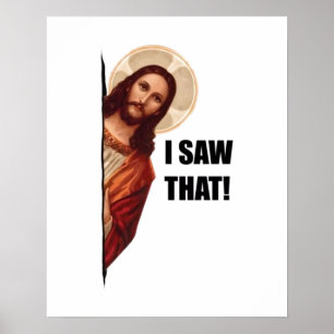 Christlicher Jesus beobachtet dich, Jesus ich sah Poster