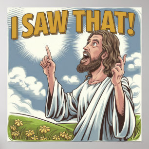 Christlicher Jesus beobachtet dich, Jesus ich sah Poster