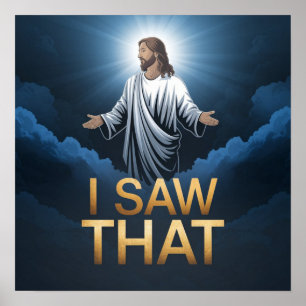 Christlicher Jesus beobachtet dich, Jesus ich sah Poster