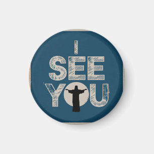 Christlicher Jesus beobachtet dich, Jesus ich sehe Magnet