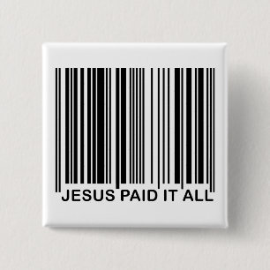 Christlicher Jesus Bezahlt Alles Erlösungsbarcode Button
