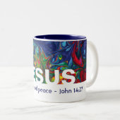 Christlicher JESUS bringt echte Friedensgewohnheit Zweifarbige Tasse (VorderseiteRechts)
