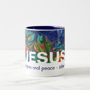 Christlicher JESUS bringt echte Friedensgewohnheit Zweifarbige Tasse