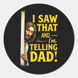 Christlicher Jesus, den ich sah, dass ich Vater er Runder Aufkleber