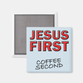 Christlicher Jesus Erster Kaffee Magnet (Vorderseite/Rückseite)