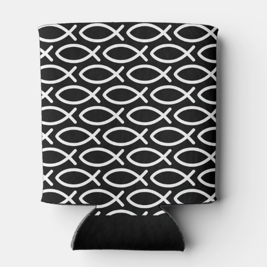 Christlicher Jesus Fish Pattern Schwarz Dosenkühler (Rückseite)