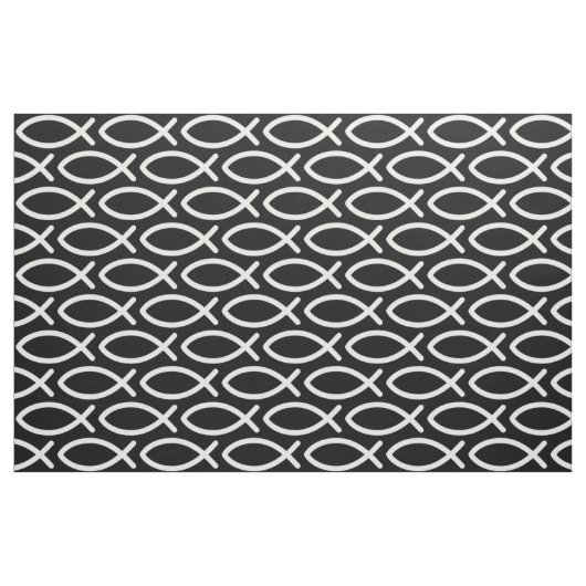 Christlicher Jesus Fish Pattern Schwarz  Stoff (Fat Quarter (45,7 x 55,9 cm))
