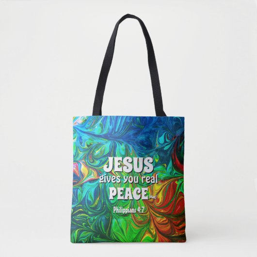 Christlicher JESUS GIBT WIRKLICHEN FRIEDEN Abstrak Tasche (Vorderseite)