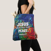 Christlicher JESUS GIBT WIRKLICHEN FRIEDEN Abstrak Tasche (Von Nahem)