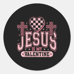 Christlicher Jesus ist mein Valentinstag Religiöse Runder Aufkleber