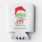 Christlicher JESUS IST NICHT nur zu Weihnachten Dosenkühler (Rückseite)