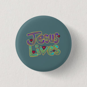 Christlicher Jesus lebt süß Button