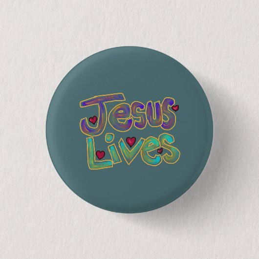 Christlicher Jesus lebt süß Button (Vorderseite)