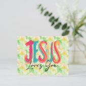Christlicher Jesus liebt dich Postkarte (Stehend Vorderseite)