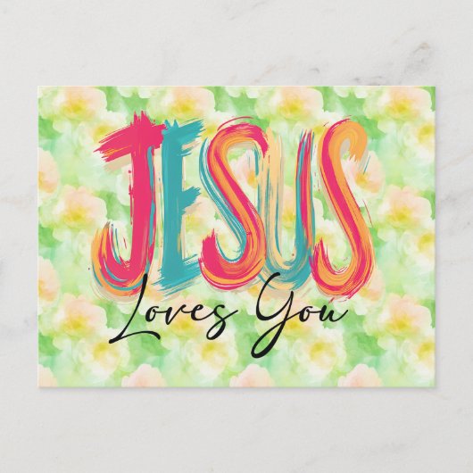 Christlicher Jesus liebt dich Postkarte (Vorderseite)
