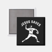Christlicher Jesus rettet Baseball-Lehrer - Himmel Magnet (Vorderseite/Rückseite)