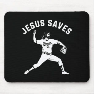 Christlicher Jesus rettet Baseball-Lehrer - Himmel Mousepad