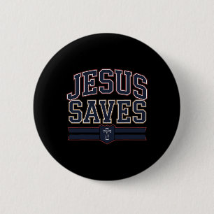 Christlicher Jesus rettet Bro Hockey Jugend Junge Button