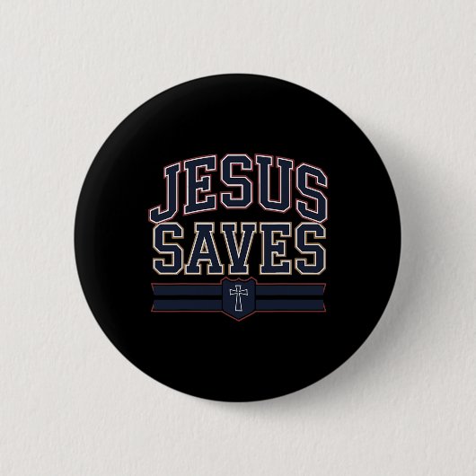 Christlicher Jesus rettet Bro Hockey Jugend Junge  Button (Vorderseite)
