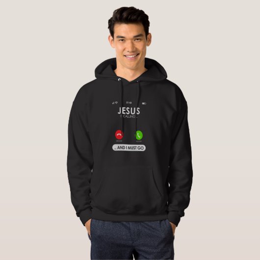 Christlicher Jesus ruft und ich muss religiös gehe Hoodie (Vorne ganz)