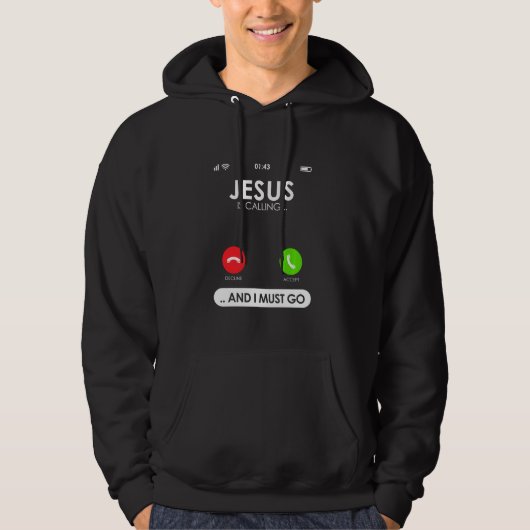 Christlicher Jesus ruft und ich muss religiös gehe Hoodie (Vorderseite)