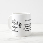 Christlicher JESUS UND KAFFEE Kaffeetasse (Vorderseite Links)