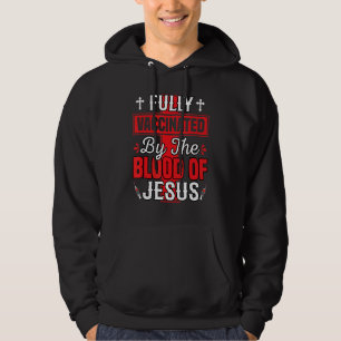 Christlicher Jesus vollständig durch das Blut der Hoodie