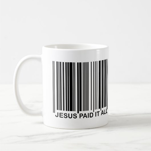 Christlicher Jesus zahlte ihm allen Kaffeetasse (Links)