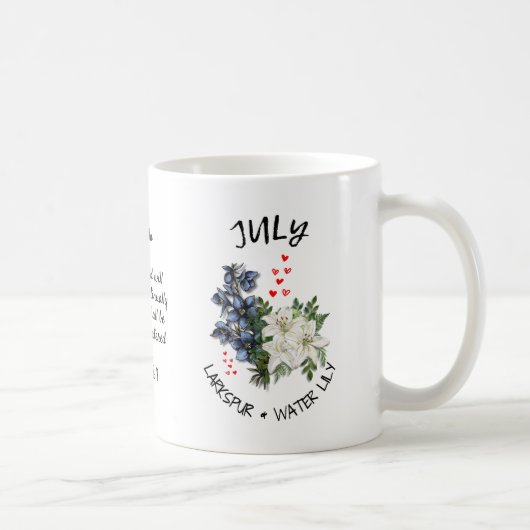 Christlicher JULI Geburtstag Monat Blume Individue Kaffeetasse (Rechts)