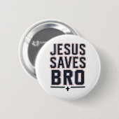 Christlicher Junge Jesus rettet Bro Christus König Button (Vorne & Hinten)