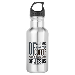 Christlicher Kaffee Jesus Zitat Vintage-Shirt-Desi Edelstahlflasche