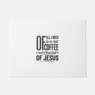 Christlicher Kaffee Jesus Zitat Vintage-Shirt-Desi Fußmatte