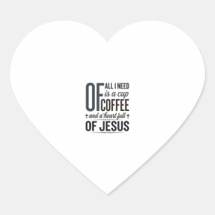 Christlicher Kaffee Jesus Zitat Vintage-Shirt-Desi Herz-Aufkleber