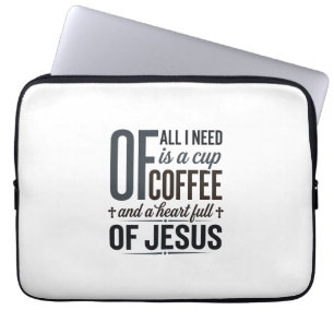 Christlicher Kaffee Jesus Zitat Vintage-Shirt-Desi Laptopschutzhülle