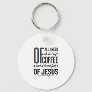Christlicher Kaffee Jesus Zitat Vintage-Shirt-Desi Schlüsselanhänger