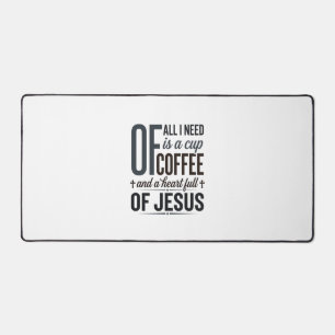 Christlicher Kaffee Jesus Zitat Vintage-Shirt-Desi Schreibtischunterlage